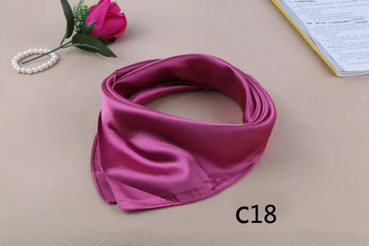 WZCX 60*60cm Women Solid Color Silk Scarf Spring Autumn Fashion New Simple Square Scarfs For Ladies Female Scarf