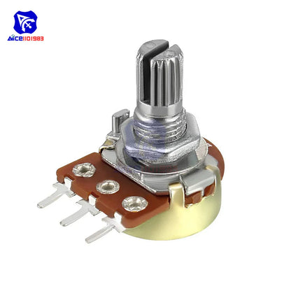 5 PCS/Lot Potentiometer Resistor 1K 2K 5K 10K 20K 50K 100K 500K Ohm 3 Pin Linear Taper Rotary Potentiometer for Arduino with Cap