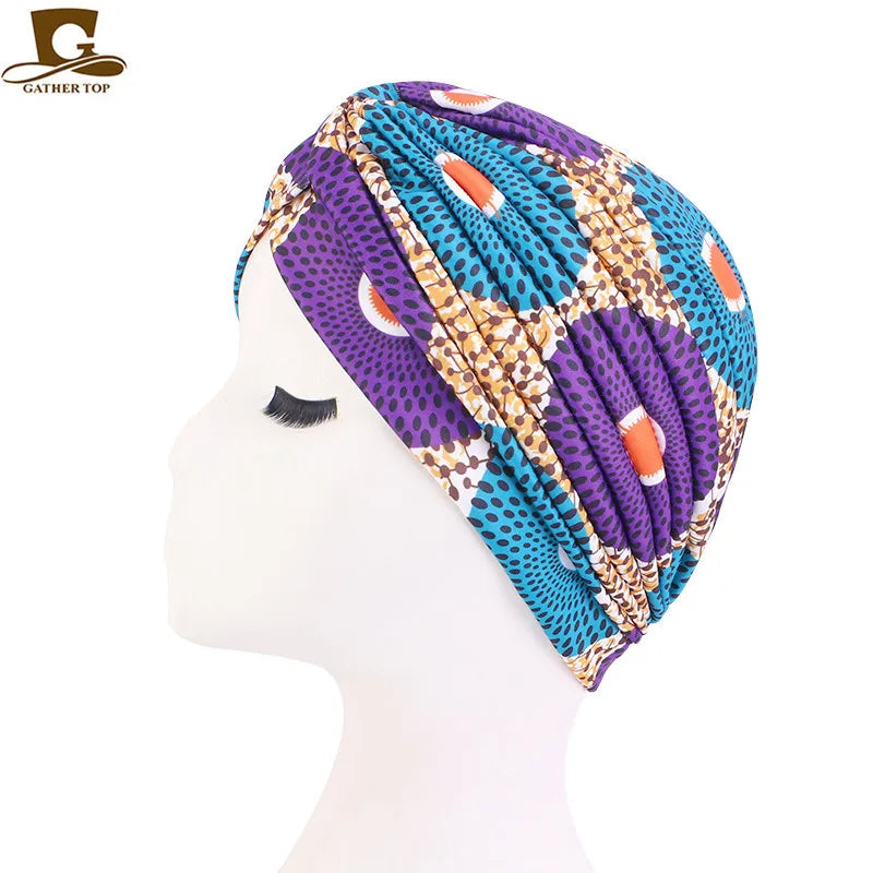 New Knotted Ruffle Turban Ladies Soft Headscarf Casual Streetwear Female Muslim Hijab Indian Hats Cancer Chemo Cap Turbante