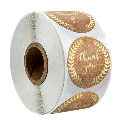 100-500pcs 1inch Vintage Kraft Paper Handmade With Love Stickers for Package Thank You Stationery Adhesive Labels Baking Seals