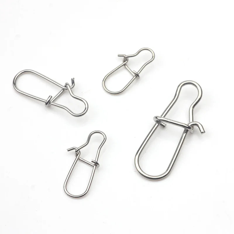 Rompin 100pcs 000-5# fishing nice hooked snap Pin 304 Stainless Steel Fishing Barrel Swivel Lure Connector Accessories Pesca
