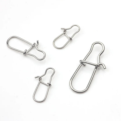 Rompin 100pcs 000-5# fishing nice hooked snap Pin 304 Stainless Steel Fishing Barrel Swivel Lure Connector Accessories Pesca