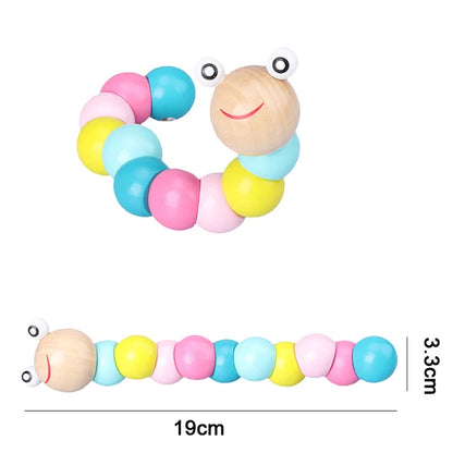 Hot Kids Montessori Wooden Toys Macaron Blocks Learning Toy Baby Music Rattles Graphic Colorful Wooden Blocks Educational Toy