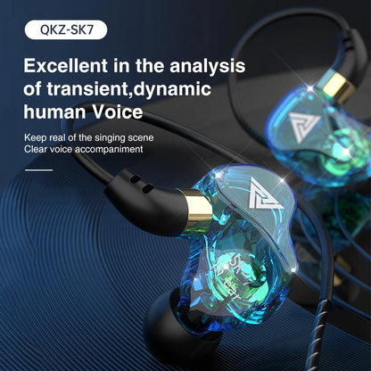 QKZ AK6 SK7 Copper Driver HiFi Wired Earphone with MIC Sport Running Headphones Bass Stereo Headset Music Earbuds fone de ouvido