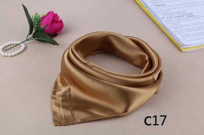 WZCX 60*60cm Women Solid Color Silk Scarf Spring Autumn Fashion New Simple Square Scarfs For Ladies Female Scarf