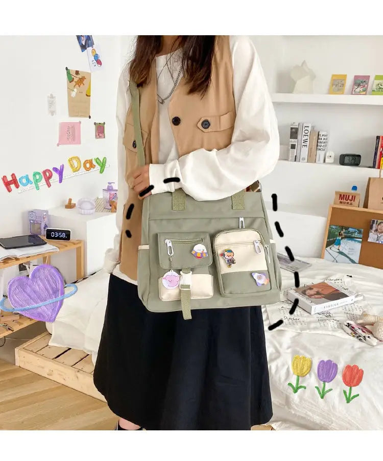 Nylon Waterproof Canvas Women Handbags Shoulder Bag Japanese Ladies Messenger Bag Student School Crossbody Bags for Girl Satchel