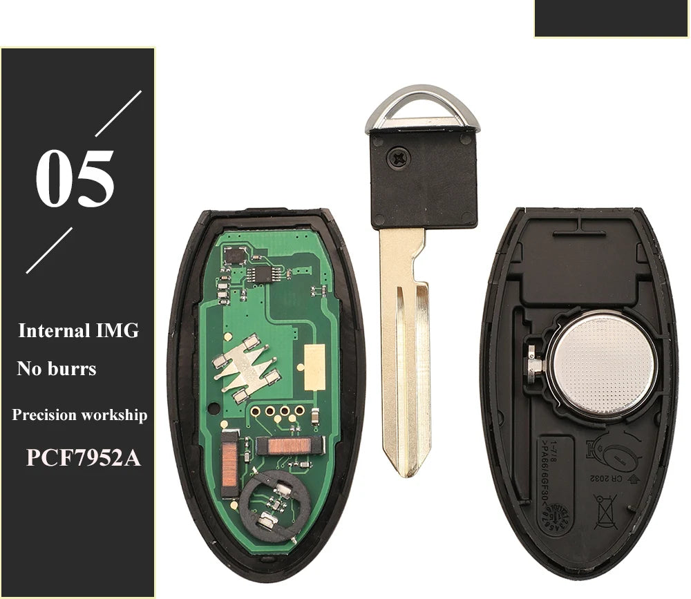 jingyuqin CWTWB1U815 Remote Smart Key suit for Nissan Sunny Teana Sylphy Sentra Versa 315Mhz ID46-pcf7952A TWB1U815 4BTN Keyless