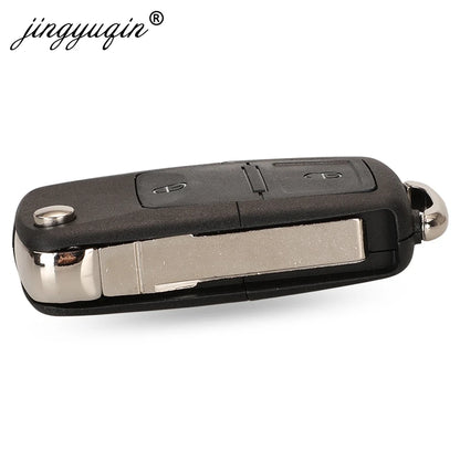 jingyuqin 2BTN Flip Remote Car Key Fob For VW Bora Golf Polo Passat Touran Seat Skoda 434MHz ID48 Chip 1J0959753AG/ 1J0959753CT