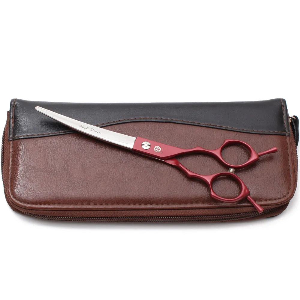 Purple Dragon 6.5" 7" Japan 440C Dog Grooming Scissors Straight Shears Chunker Shars Up/Down Curved Scissors Pet Scissors Z4009