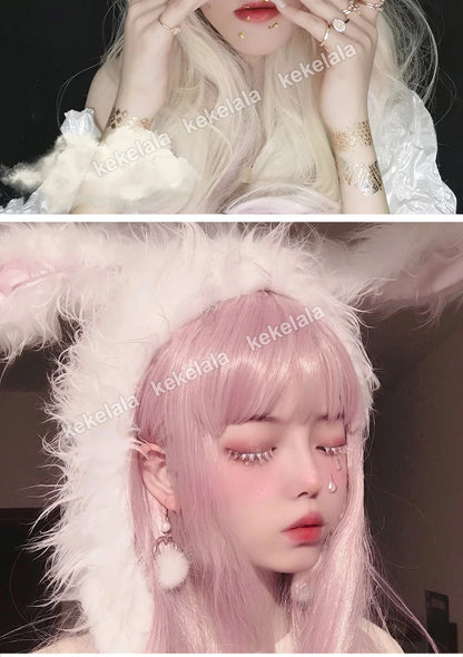 2 Pairs/cas 3D White Eyelashes Clear Band Snow Color Eye Lashes Cosplay Halloween Manga Lashes Makeup Up and Lower Bottom Lashes