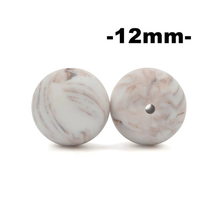 LOFCA 12mm 100pcs Silicone Beads Round Teether Baby Nursing Necklace Pacifier Clip Oral Care BPA Free Food Grade Colorful