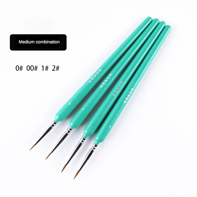 4/5/10pcs Miniature Hook Line Pen Art Painting Brushes Weasel Hair Paint Brush Gouache Watercolor Oil Paint Artists Hand Painted
