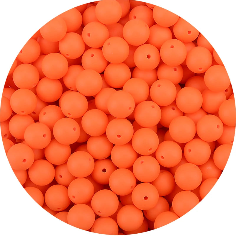 LOFCA 15mm 20pcs/lot Silicone Loose Beads Safe Teether Round Baby Teething Beads DIY Chewable Colorful Teething For Infant