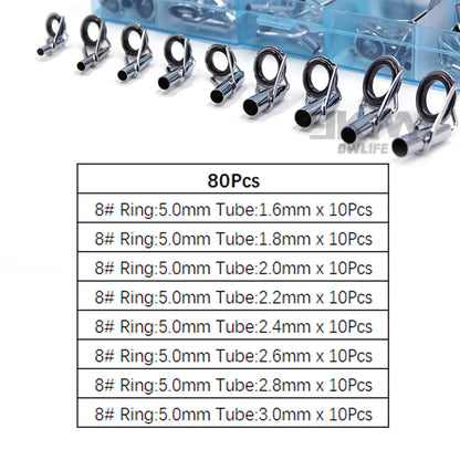 Fishing Rod Guide Tip Repair Kit Set 24~230Pcs Rod Building Guide Stainless Steel Ceramic Ring Saltwater Freshwater Fishing Box