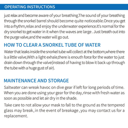 Snorkel Mask Swimming Goggles Scuba Diving Silicone Skirt Tempered Glass Len Wide View Training With Nose Cover Adjustable Strap