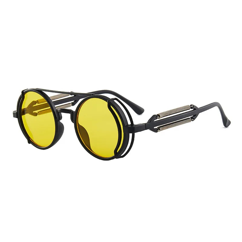 3 Pcs/Set Classic Gothic Steampunk Sunglasses Luxury Brand Designer High Quality Men and Women Retro Round Pc Frame Sunglasses