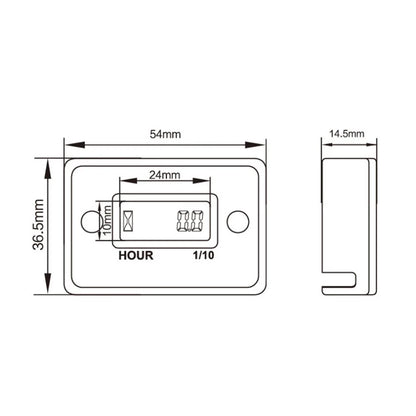 Digital LCD Hour Meter Motor Waterproof Display for Bike Motorcycle ATV Snowmobile Marine Boat Ski Dirt Gas Engine