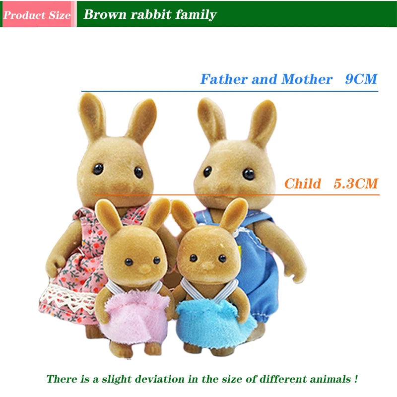 Forest Animal Family Dollhouse Furniture 1/12 Miniature Toys Girl Dolls Accessories Bedroom Bathroom Dollhouse Kit For Dolls