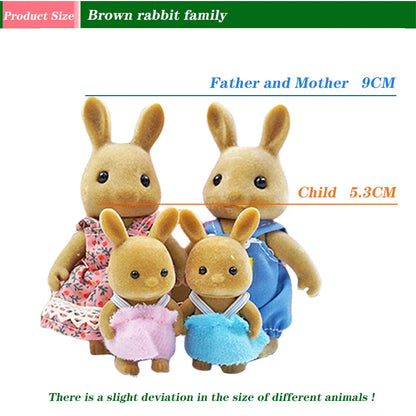 Forest Animal Family Dollhouse Furniture 1/12 Miniature Toys Girl Dolls Accessories Bedroom Bathroom Dollhouse Kit For Dolls