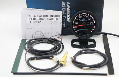 62mm GReddi LCD Digital Display Car Gauge Oil Pressure Oil Temperature Water Temperature Voltmeter Boost Gauge
