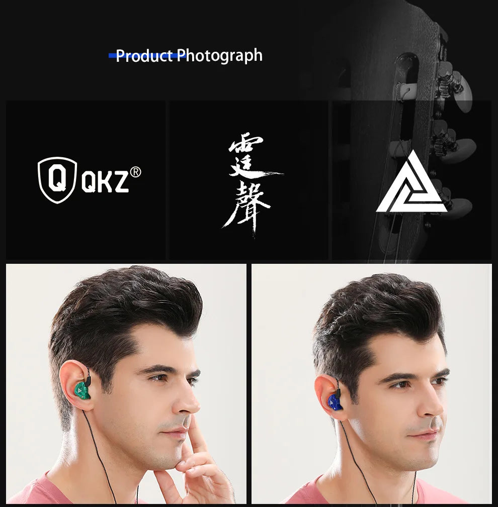 QKZ AK6 SK7 Copper Driver HiFi Wired Earphone with MIC Sport Running Headphones Bass Stereo Headset Music Earbuds fone de ouvido