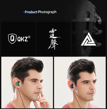 QKZ AK6 SK7 Copper Driver HiFi Wired Earphone with MIC Sport Running Headphones Bass Stereo Headset Music Earbuds fone de ouvido