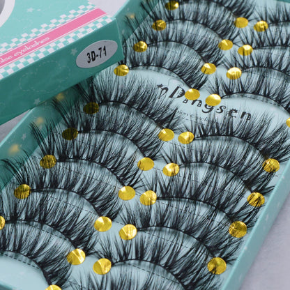 10 Pairs 3D Soft False Eyelash Faux Min Eyelashes Extension Natural Messy Wispy Fluffy Fake Lashes Make up tools 3D66-71