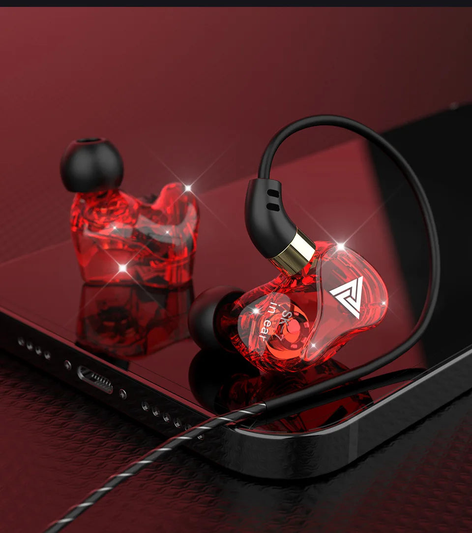 QKZ AK6 SK7 Copper Driver HiFi Wired Earphone with MIC Sport Running Headphones Bass Stereo Headset Music Earbuds fone de ouvido