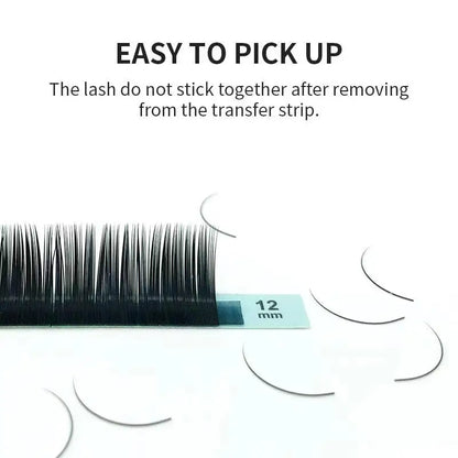 NATUHANA 16Rows Matte Black Synthetic Mink Eyelash Extension Natural Soft False Eyelashes Individual Faux lashes for Extensions