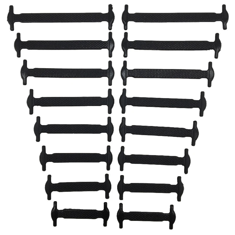16pcs/lot Silicone Shoelaces No Tie Shoelaces 12 Colors Elastic Lace Shoelace Creative Lazy Silicone Laces Rubber Lace
