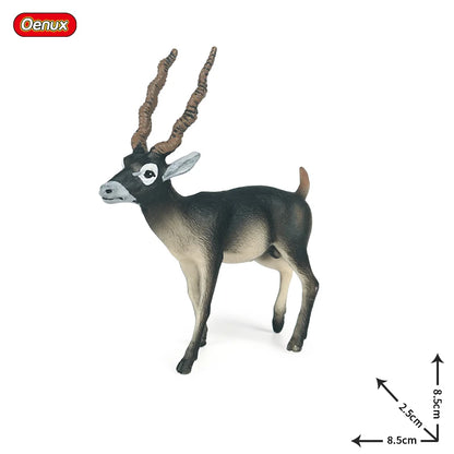 Oenux Simulation Wild Animals Toy Desert Camel Donkey Alpaca Antelope Elk Deer Model Action Figures PVC Decoration Kids Gift