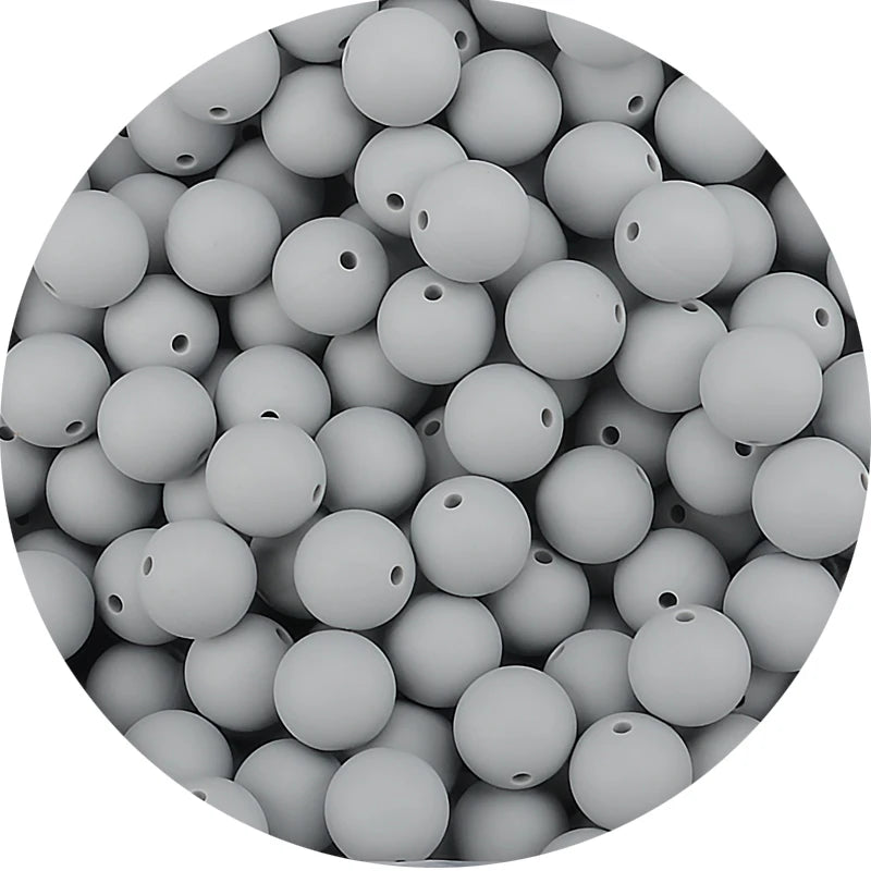 LOFCA 15mm 20pcs/lot Silicone Loose Beads Safe Teether Round Baby Teething Beads DIY Chewable Colorful Teething For Infant