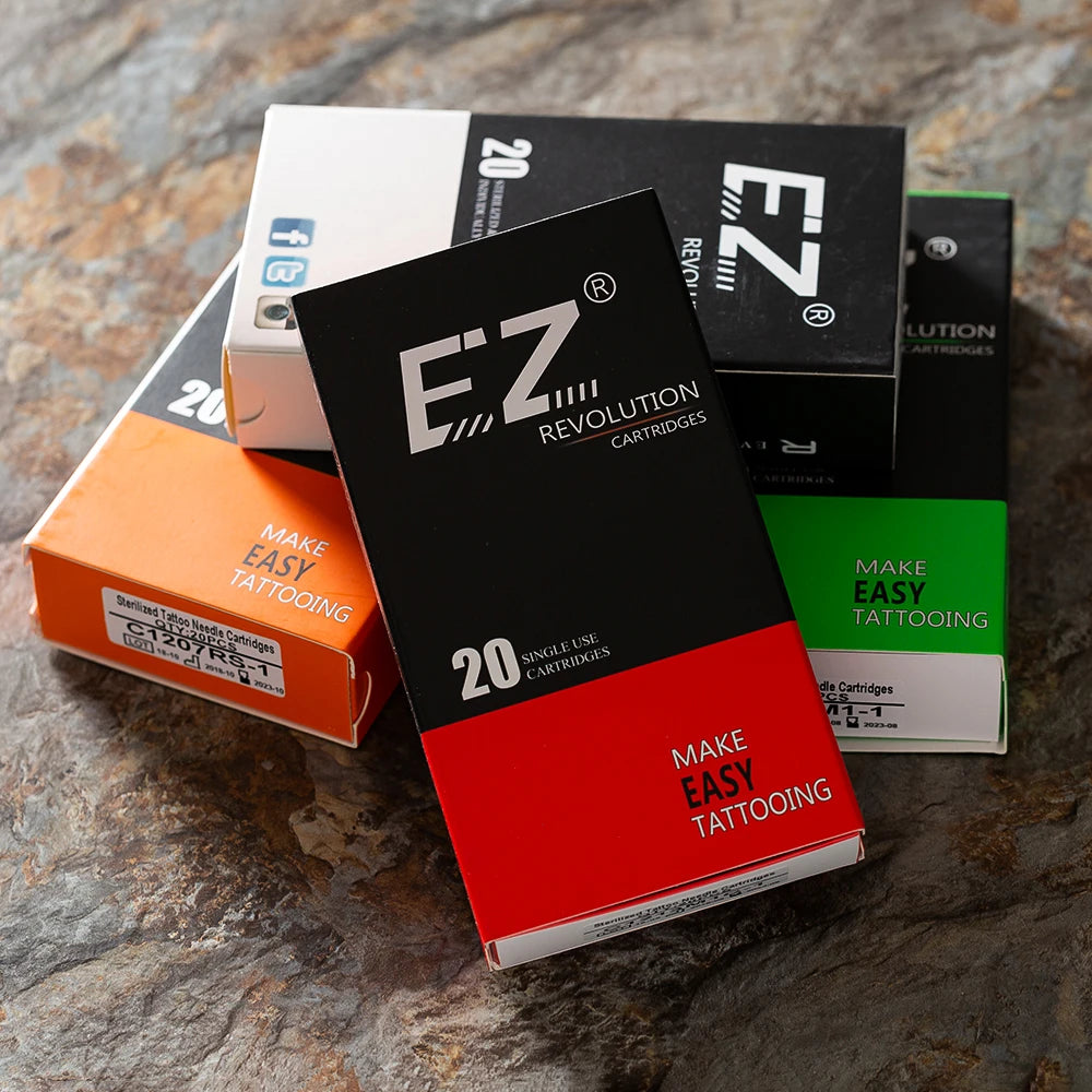 EZ Revolution Cartridge Tattoo Needles Medium Taper for Rotary Machine Grips 20PCS/Box