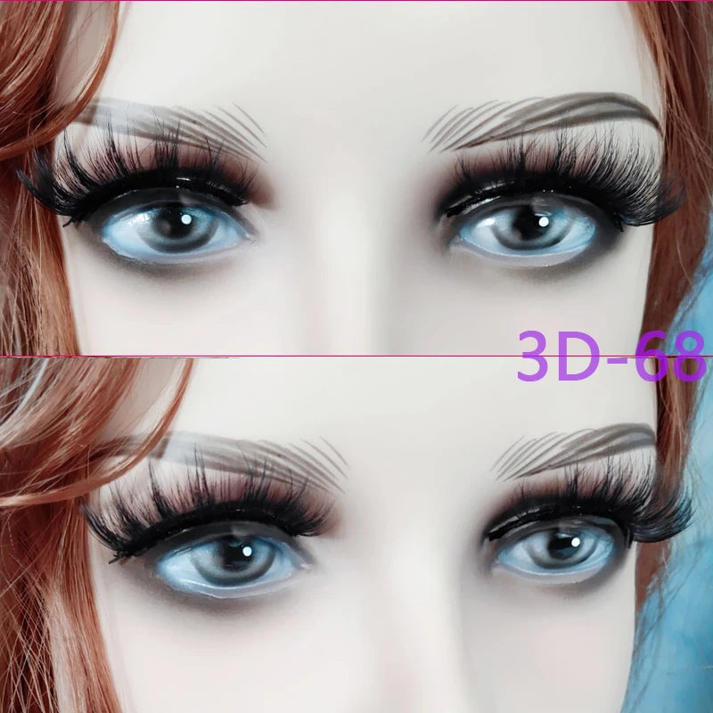 10 Pairs 3D Soft False Eyelash Faux Min Eyelashes Extension Natural Messy Wispy Fluffy Fake Lashes Make up tools 3D66-71