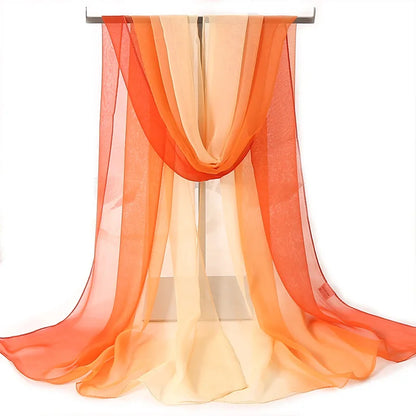 Four Seasons Thin Soft Chiffon For Women Silky Gradient Printing Beach Georgette Scarf Shawls Long Wraps Beach Sunscreen Hijab