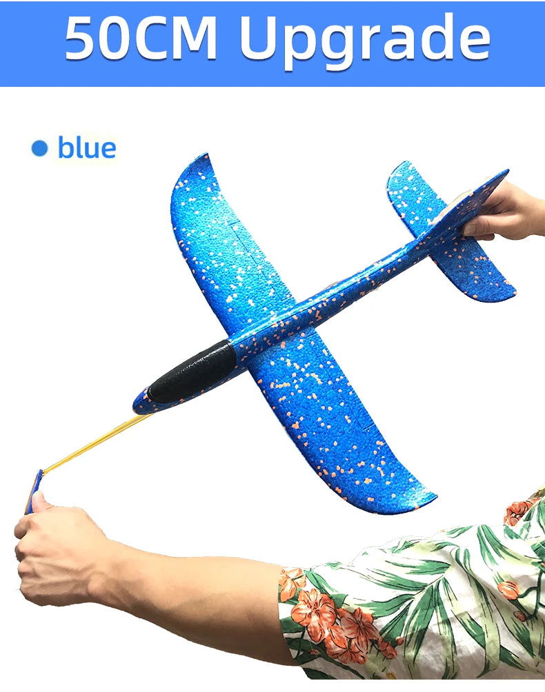 50/33CM Big Foam Plane Glider Hand Throw Airplane LED Inertial EPP Bubble Planes Outdoor Launch Kids Toys for Children Boys Gift