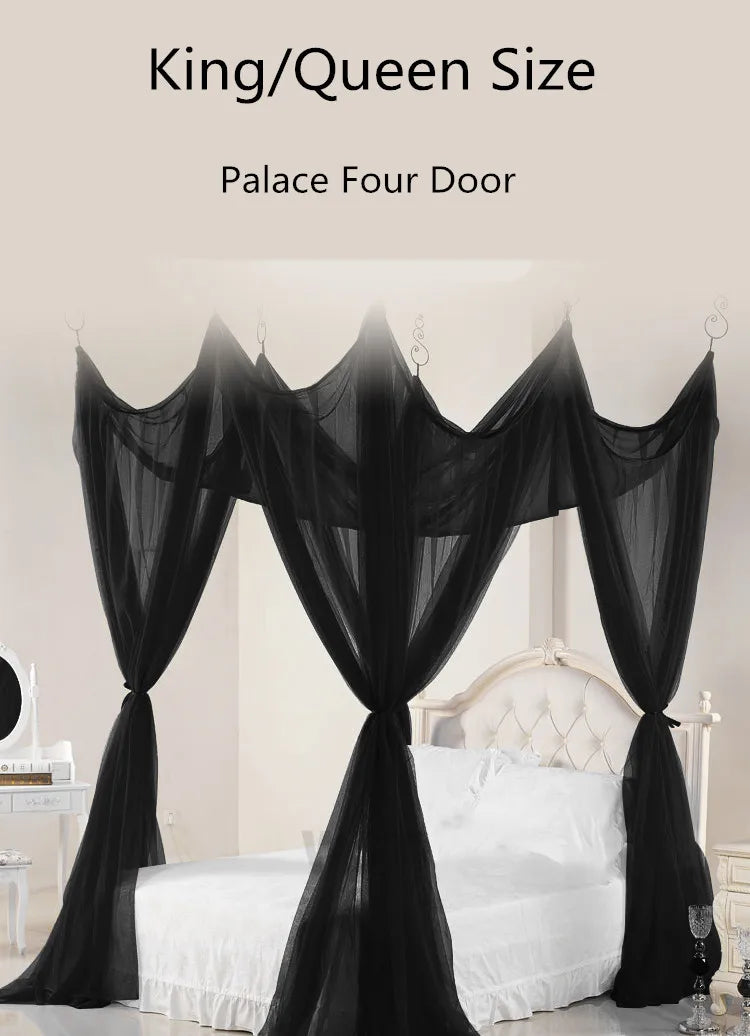 Sexy Mosquito Net Palace Four Door King/Queen Double Size Home Single  Bed Prevent Insect Outdoor Square Grace White Canopy Net