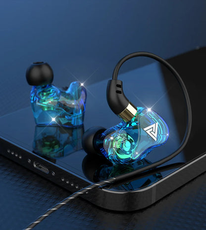 QKZ AK6 SK7 Copper Driver HiFi Wired Earphone with MIC Sport Running Headphones Bass Stereo Headset Music Earbuds fone de ouvido