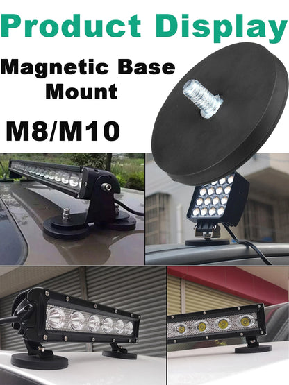 2PCS 66mm/88mm M8/M10 Bolt Magnetic Base Mount Bracket Clamp LED Work Light Bar Holder SUV Offroad