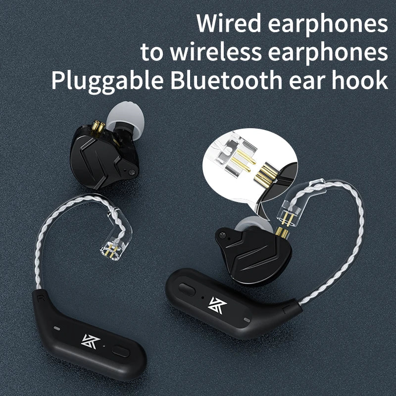 KZ AZ09 HD Bluetooth 5.2 Ear Hook Headset Cable HIFI Wireless Upgrade Cable With Charging Case KZ Z1 S2 ZSTX Z1 ZSX DQ6 ZS10 PRO