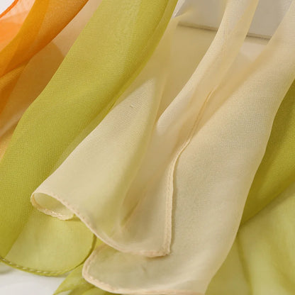 Four Seasons Thin Soft Chiffon For Women Silky Gradient Printing Beach Georgette Scarf Shawls Long Wraps Beach Sunscreen Hijab