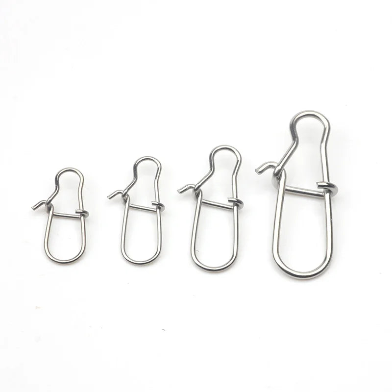 Rompin 100pcs 000-5# fishing nice hooked snap Pin 304 Stainless Steel Fishing Barrel Swivel Lure Connector Accessories Pesca