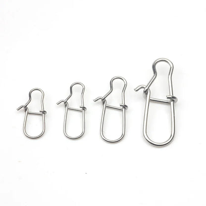 Rompin 100pcs 000-5# fishing nice hooked snap Pin 304 Stainless Steel Fishing Barrel Swivel Lure Connector Accessories Pesca