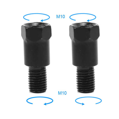 1 Pair Black Silver Motorcycle Rear Mirror Adapters M10 10MM Clockwise Anti-clockwise Right Left Hand Thread Changing Screw