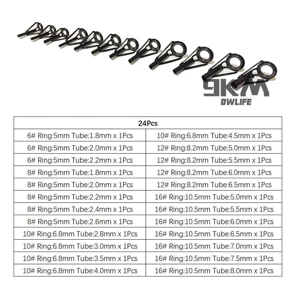 Fishing Rod Guide Tip Repair Kit Set 24~230Pcs Rod Building Guide Stainless Steel Ceramic Ring Saltwater Freshwater Fishing Box