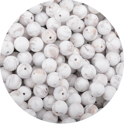 LOFCA 15mm 20pcs/lot Silicone Loose Beads Safe Teether Round Baby Teething Beads DIY Chewable Colorful Teething For Infant