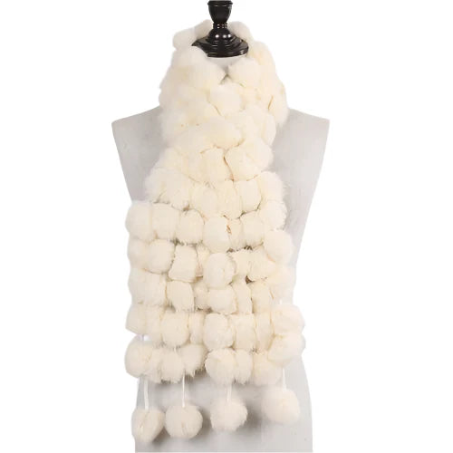 Women’s Winter Warm Rabbit Fur Scarf - 100% Genuine Natural Fur Muffler, Stylish & Cozy Cold-Weather Accessory, Hot Sale