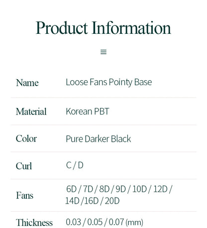 SONG LASHES 3D to 16D Fans Sharp Slim Narrow Stem Premade Volume Fans Loose Thin Pointy Base Russia Volume Eyelashes Extensions