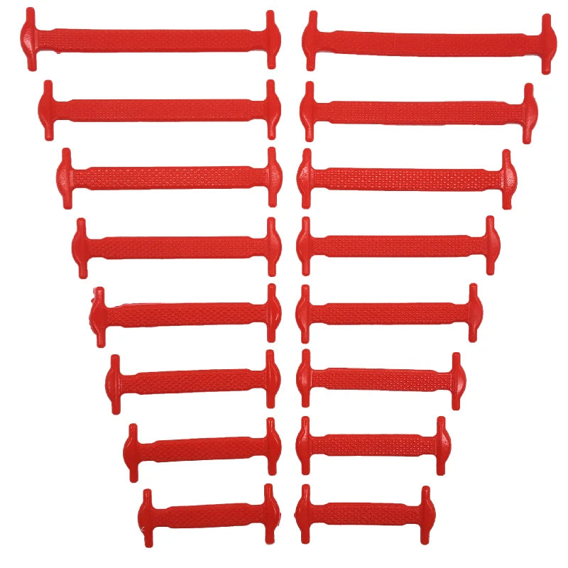 16pcs/lot Silicone Shoelaces No Tie Shoelaces 12 Colors Elastic Lace Shoelace Creative Lazy Silicone Laces Rubber Lace