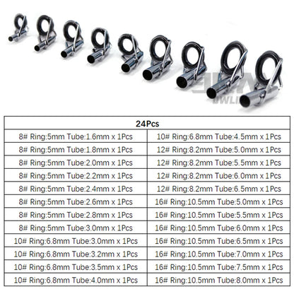 Fishing Rod Guide Tip Repair Kit Set 24~230Pcs Rod Building Guide Stainless Steel Ceramic Ring Saltwater Freshwater Fishing Box